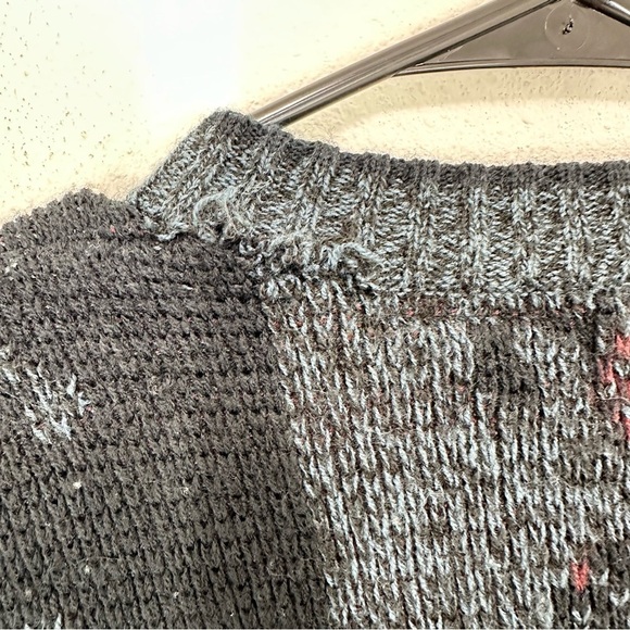 Expressions Vintage Argyle Longline Cardigan Navy Grey Eclectic Grandpacore L - Picture 7 of 7